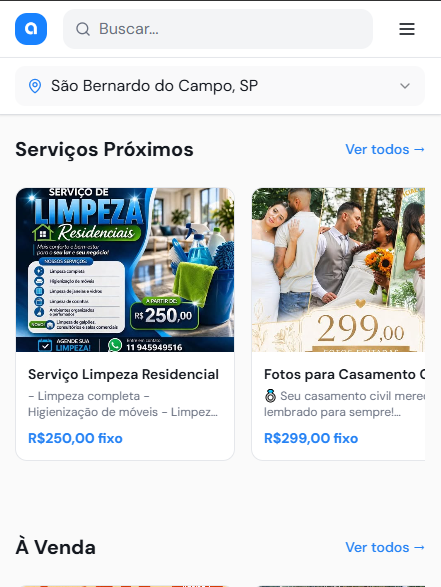Serviços próximos a você