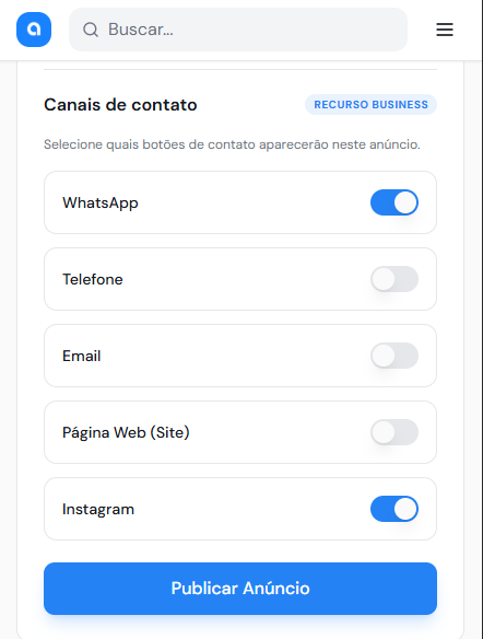 Seus canais de contato